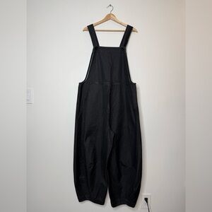 OSKA Barrel Leg Relaxed Grey Denim Overalls size medium 2 100% cotton lagenlook